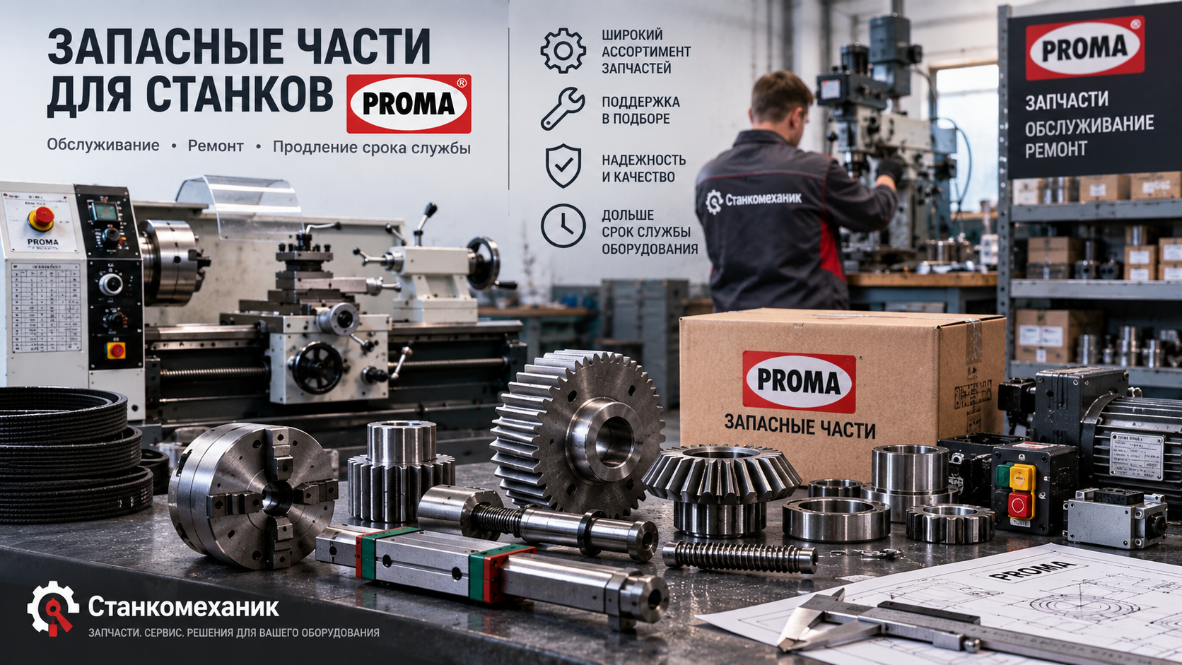 Запасные части для станков PROMA: обслуживание, ремонт и продление срока службы оборудования